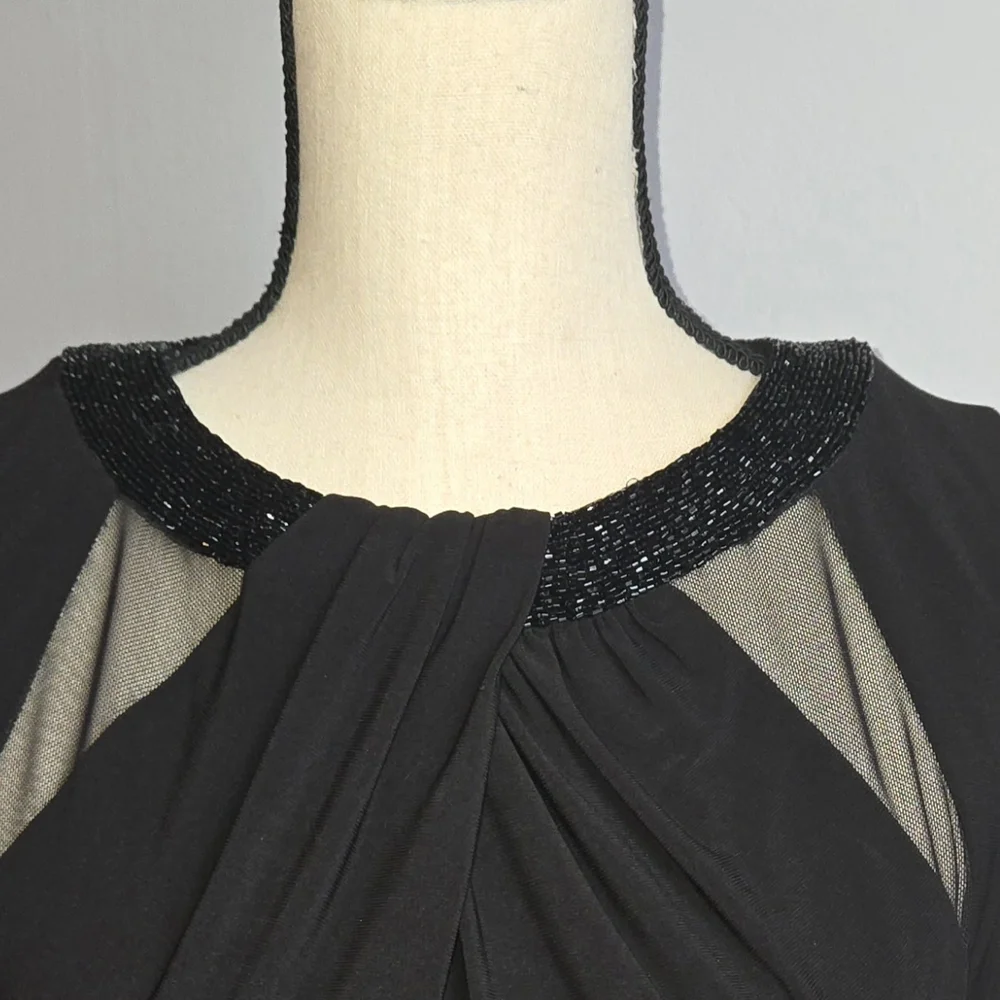 Lauren Ralph Lauren Black Maxi Dress with Beaded Neckline - Picture 5 of 9